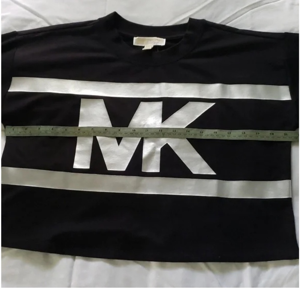 Michael Kors Silver Logo Cropped Black Sweatshirt, Size M - Picture 9 of 9